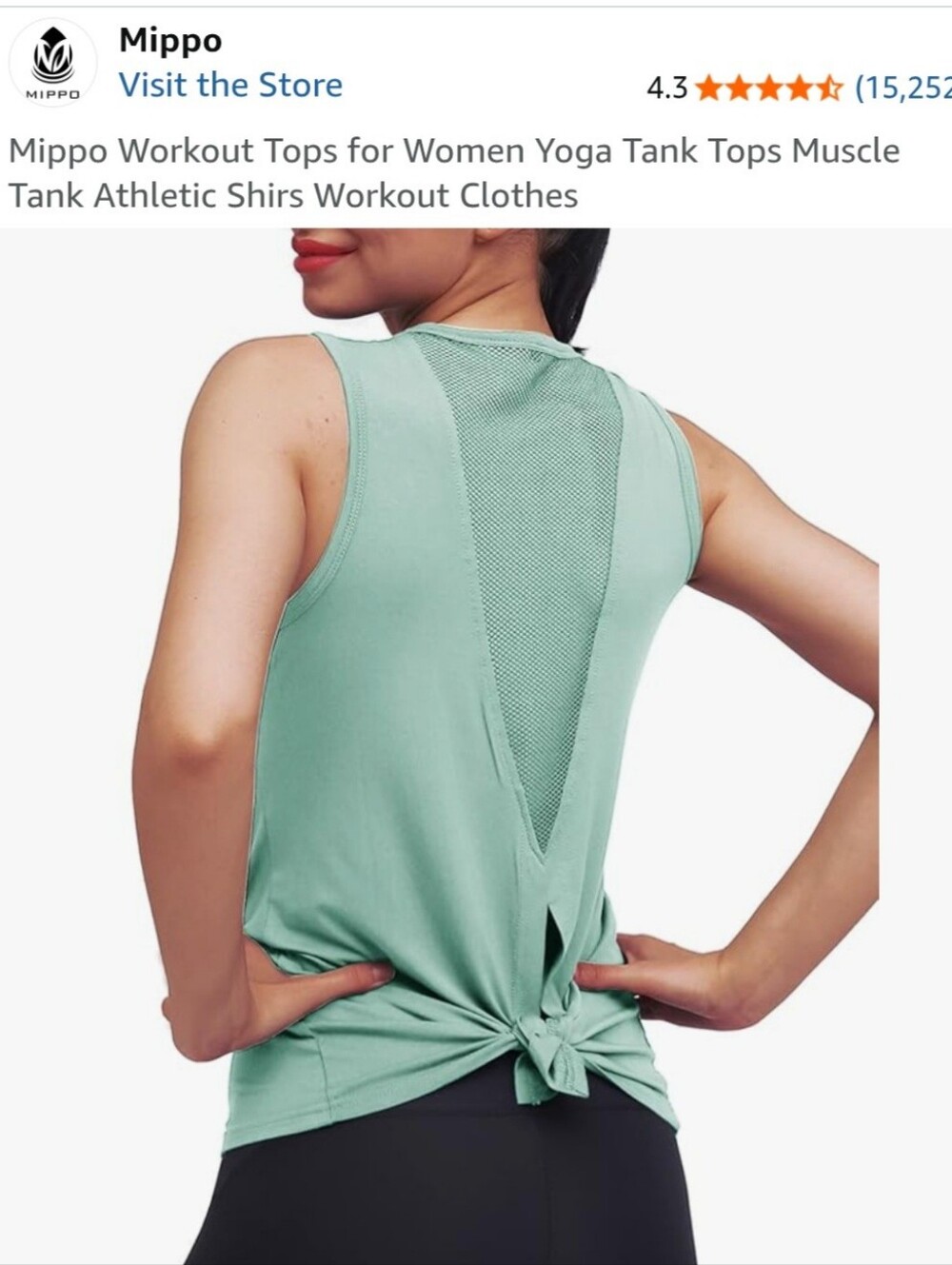 THREE Mippo Women's Tie-Back Workout Tank
